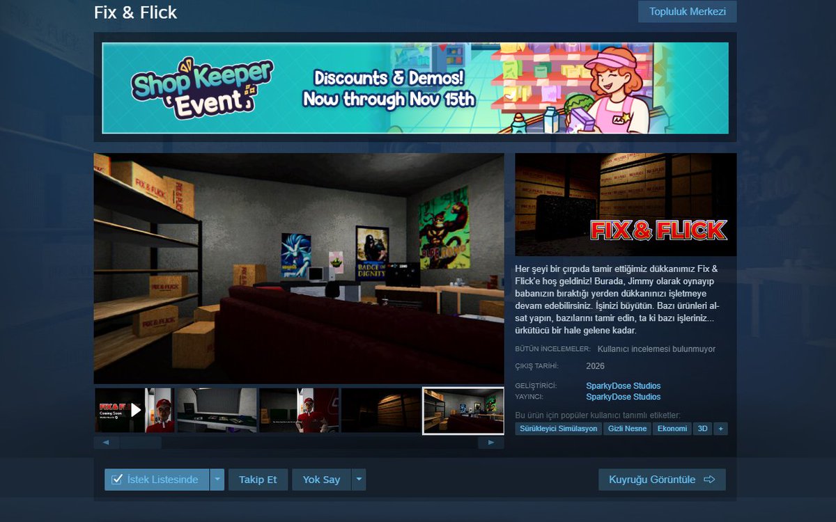 Biz de festivaldeyiz! <a href="/sparkydosestd/">Sparky Dose Studios | Wishlist FIX & FLICK now!</a>