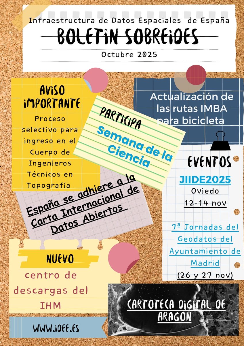 IDEESpain's tweet photo. 📢 ¡Ya está disponible el Boletín #SobreIDEs de octubre! 🌍
Descubre las últimas novedades sobre Infraestructuras de Datos Espaciales (IDEs) en nuestro nuevo número.
🔗 Léelo aquí: https://t.co/Neo749EOt7
#IDEs #DatosEspaciales #BoletínIDEs https://t.co/1YU1LHuqxD