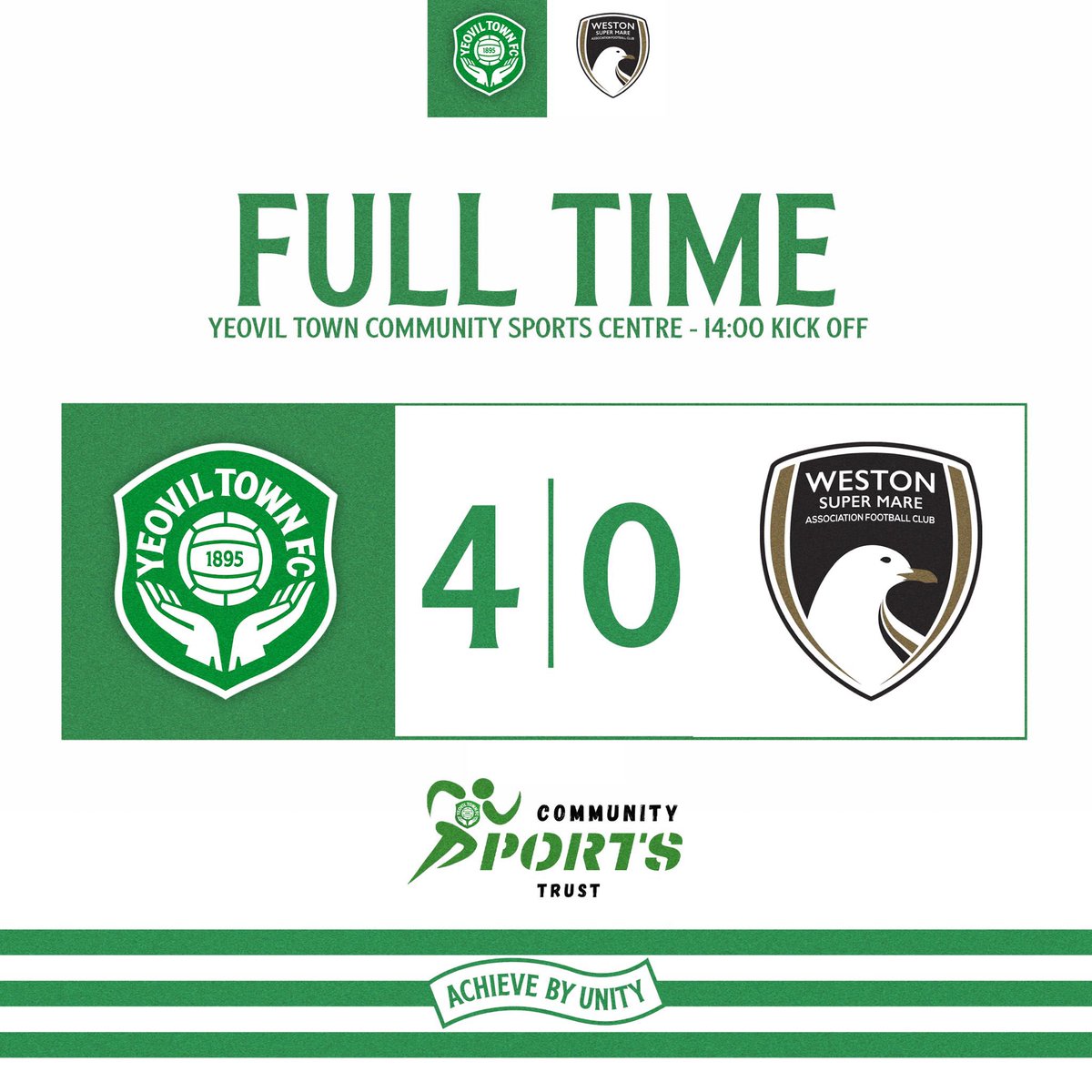 FT | Yeovil Town 4-0 Weston-super-Mare

The Young Glovers progress in the National League U19 Alliance League Cup! 

#YTFC 💚