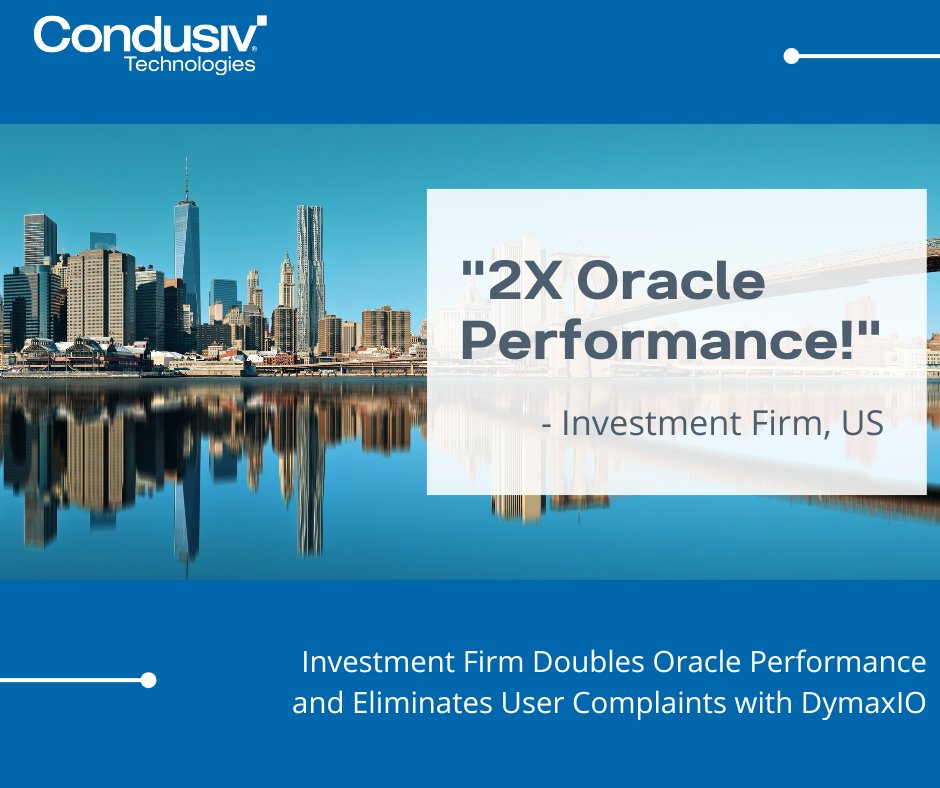 Condusiv's tweet image. From 4 minutes to 2 minutes: that’s how much faster an Oracle warehouse job ran after deploying DymaxIO.
See how a lean IT team used smarter software instead of more hardware to deliver big wins. ➜ zurl.co/R6HrA 
#Oracle #VMwareESXi #Efficiency #ITCostSavings