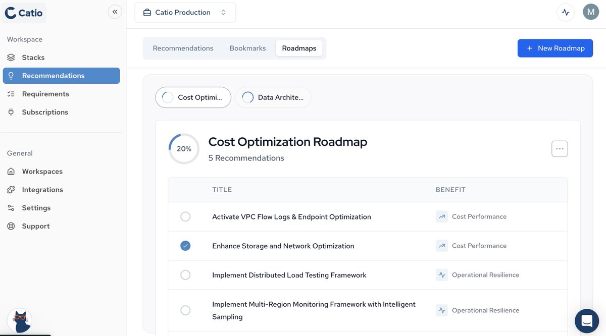 CatioTech's tweet image. Architecture isn’t just about visibility, it’s about orchestration.

Catio Roadmaps now turn AI-driven recommendations into real, prioritized execution plans.

Drag, filter, align, and deliver.

Because strategy ≠ impact without a plan.