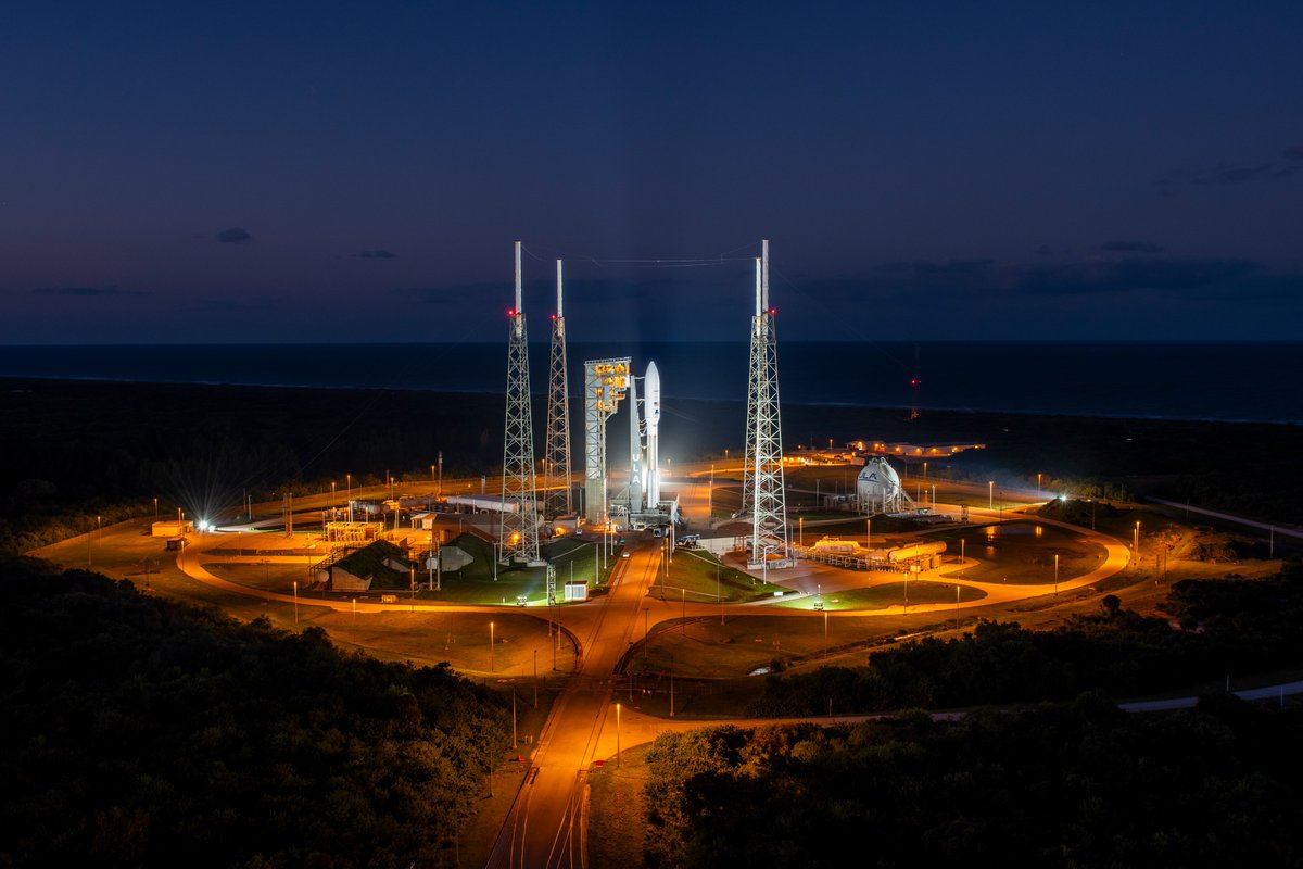 viasat's tweet photo. 📍🚀🛰️ Photos from the launch pad last night – we’re getting excited for tonight’s launch! 

Watch live at 10:03 p.m. EST right here: https://t.co/HKpv5MfkHC

#VS3 #ViaSat3 #VS3F2 #ViaSat3F2
Image credit: @ulalaunch https://t.co/rsBio9ei5F