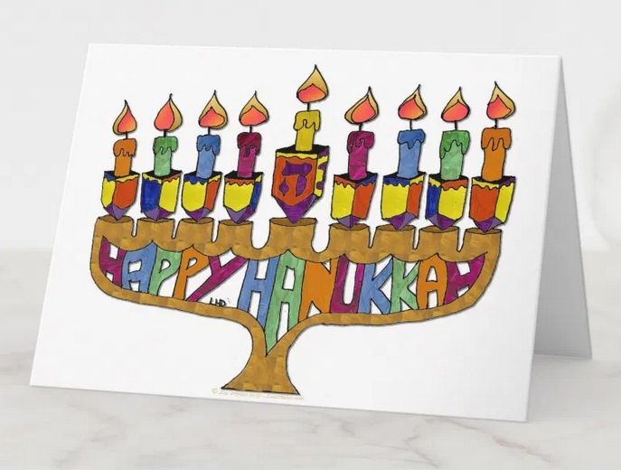 LeeHillerDesign's tweet image. ✨🕎 ✡🕯️✡🕯️✡ 🕎✨
#Hanukkah Dreidel Candles #Menorah #greetingcards
#gifts #giftideas #chanukah

zazzle.com/judaica_happy_…