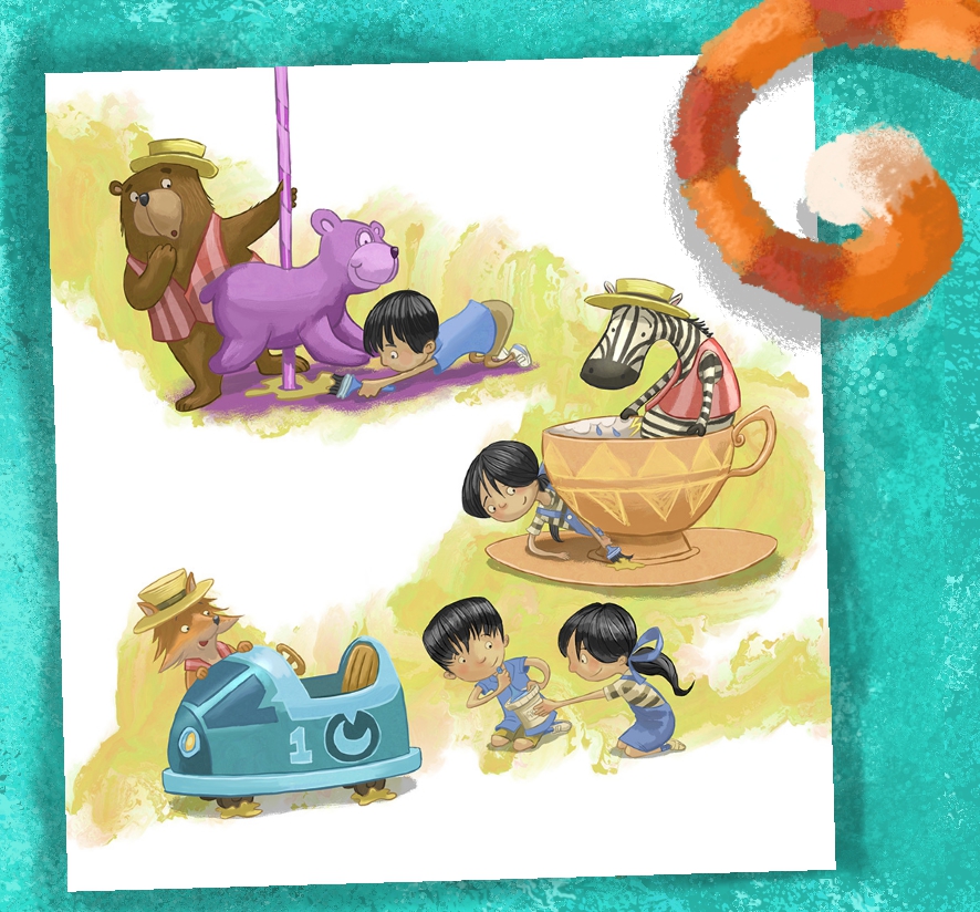 AndyCatBug's tweet image. Squeaky fairground rides. #illustration #fairground  #funfair catling-art.com