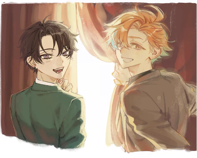 回線さんと絵チャ合作させていただきましたヨォン!ミュ組歌みた衣装の&amp;