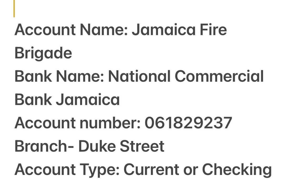 Hello X Fam as mentioned before.Our frontline workers are embedded in many of the most difficult areas &amp; are needy. Here is an account you can donate to.We appreciate any donations or supplies that can be delivered to Jamaica Fire Brigade 85 Hagley Park  Road.<a href="/Owenpalmerems/">PHI THETA KAPPA</a> 🚒🇯🇲