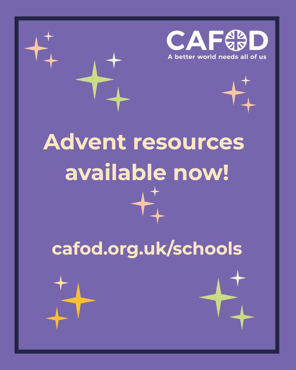 ✨ Celebrate the season of Advent with our new resources.

Download our NEW Advent calendar with daily reflections and activities and explore our Advent Celebration of the Word this term⤵️

Primary resources: cafod.org.uk/education/prim…
Secondary resources: cafod.org.uk/education/seco…