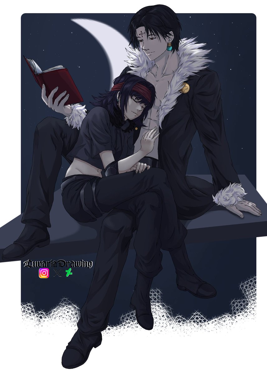 LuvariaDrawing's tweet photo. Kuroro and Tahia quiet night 🌛
#oc #ochch #hxhoc #ochunterxhunter #hunterxhunteroc #hunterxhunter #kuroroxoc #kuroro #kurorolucifer #sharnalkhxh #meteorcity #sharnalk #art #chrollo #chrollolucilfer #kuroroxtahia #kurotahia https://t.co/aJmY7D8MUL