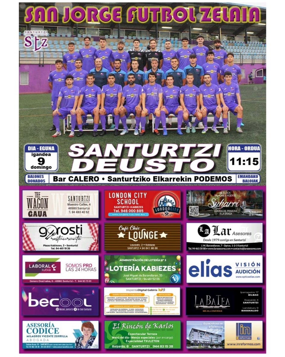 HURRENGO PARTIDA!

🆚 <a href="/deustosd/">SD Deusto</a>
🏟️ San Jorge 
🗓️ Igandea, 09/11
🕕 11:15h

#santurtziliga #goazenmoreak