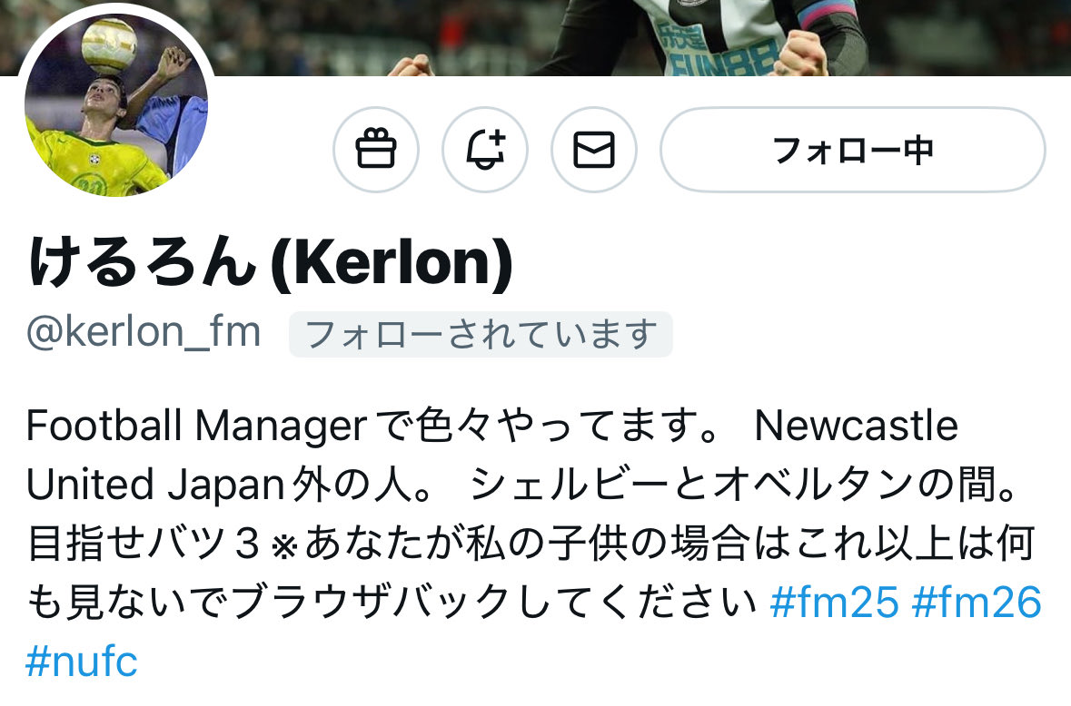 けるろんさんのプロフ、幻の #fm25 があるのおもしろい