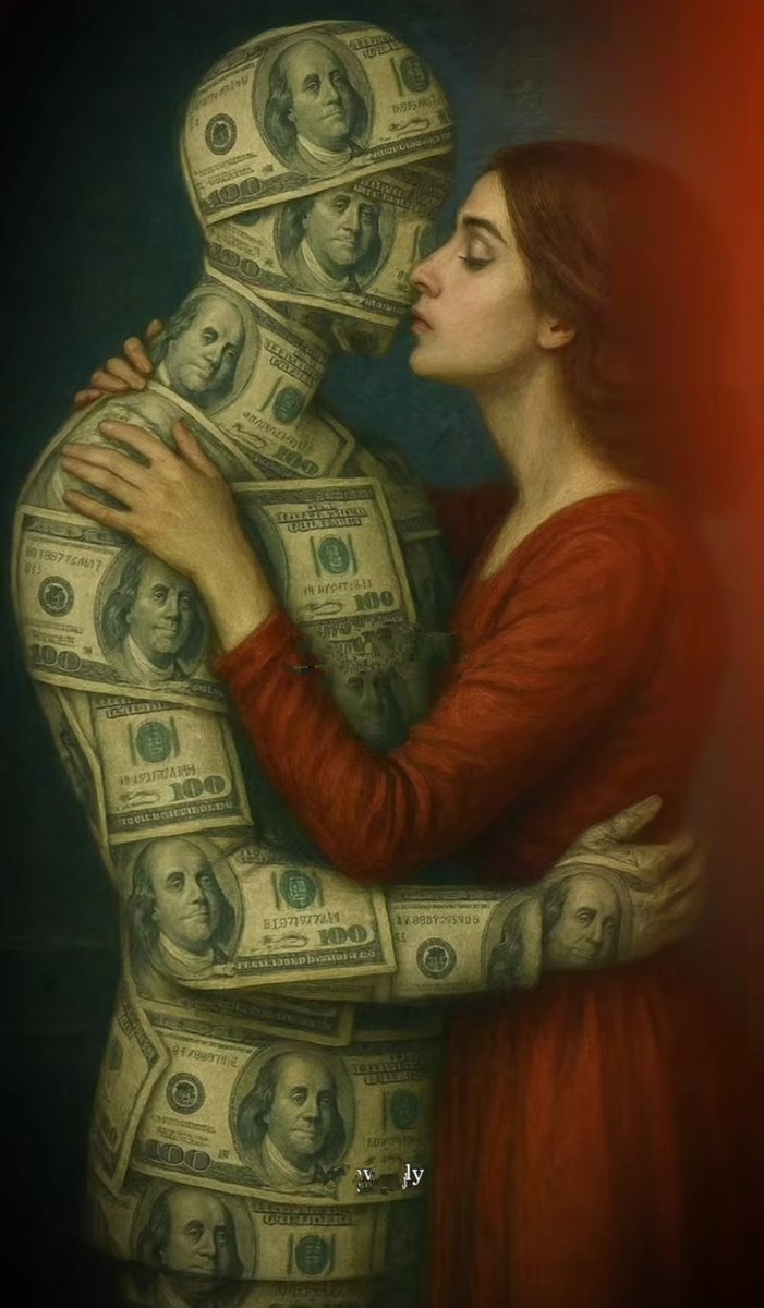 ruhinrhyme's tweet image. 💰 Love and Currency
​Wrapped in wealth&apos;s embrace,
Her kiss on paper&apos;s face.
Is it man or the bill&apos;s draw?
A heart bound by financial law.
Passion priced and neatly paid,
A silent, golden masquerade.

#vss365
#poetry 
#WritingCommmunity