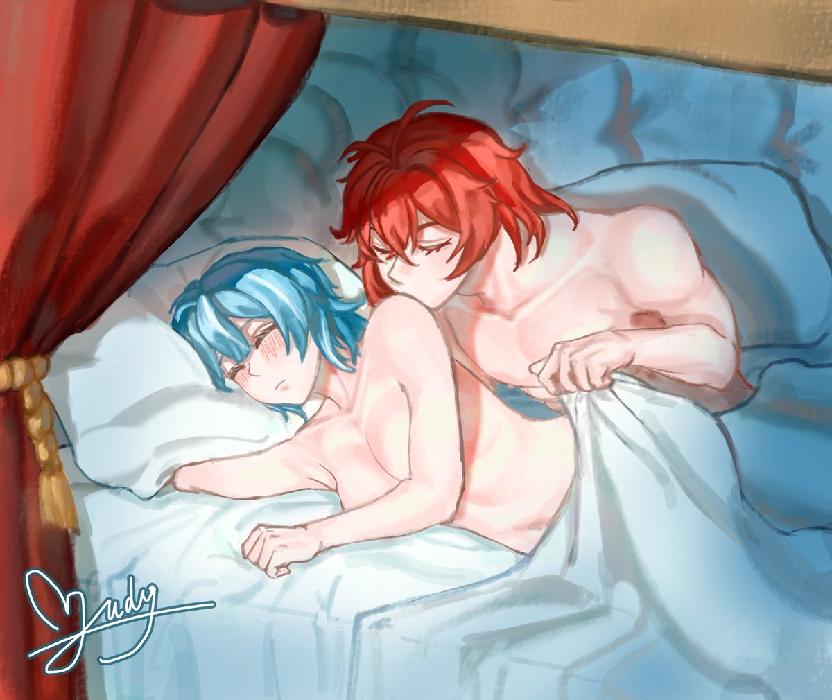 bumblebee_172's tweet photo. After a restless night 💋💋 

#Euluc #Diluc #Eula https://t.co/EfjIcFm7kG
