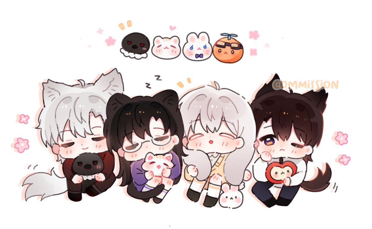 RinieRin7's tweet image. 🐦‍⬛🐈🐰🍊