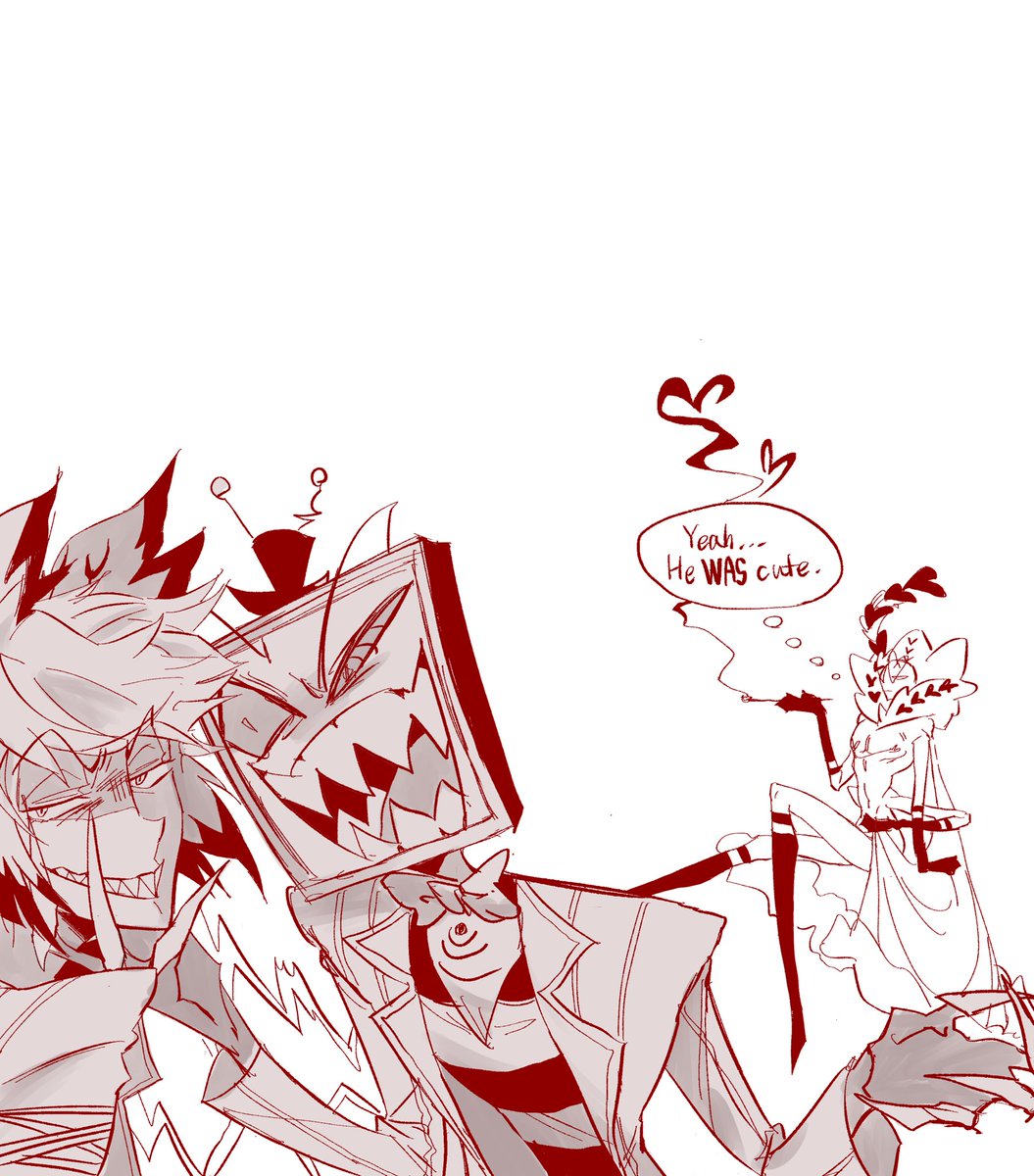 valkwang1216's tweet photo. Val’s memory of him

(I think Vox would have a different head by the time he met Val, but those head is so cute I just had to draw😔💕)
#HazbinHotelVox #StaticMoth #HazbinHotelValentino #Voxval https://t.co/pxhDnG9JsR
