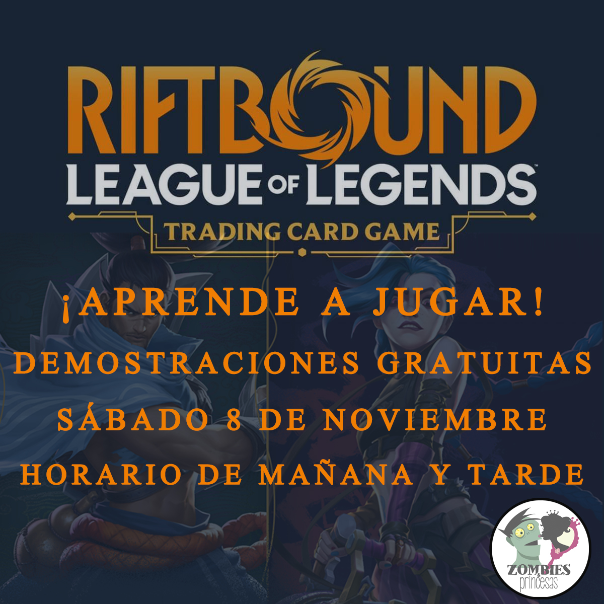 ¡Por fin ha llegado el nuevo juego de cartas de League of Legends!
Aprende las nociones básicas de este tcg y disfruta de unas partidas este sábado 8 de noviembre, tanto en horario de mañana como de tarde.
¡Anímate y participa!