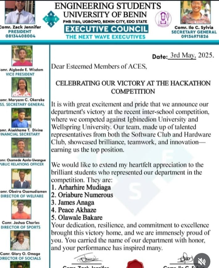 ACES UNIBEN tweet media