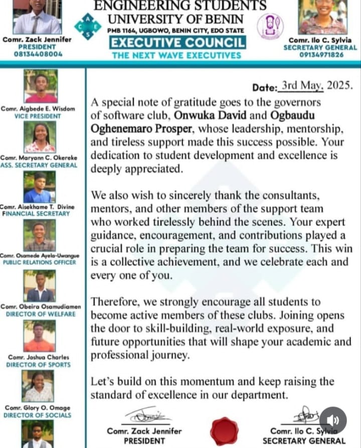 ACES UNIBEN tweet media