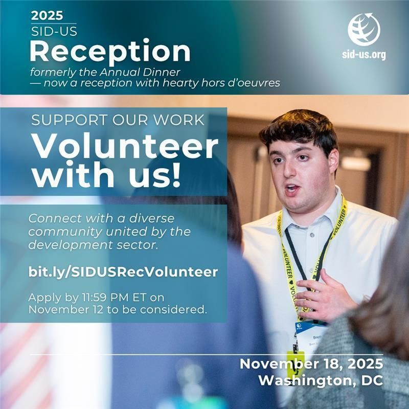sidunitedstates's tweet image. Interested in #InternationalDevelopment and looking to expand your network? Volunteer with us at our 2025 SID-US Reception in Washington, DC and get the chance to meet industry professionals from all around the world!🌏 🤝 Learn more and apply now: bit.ly/SIDUSRecVolunt…