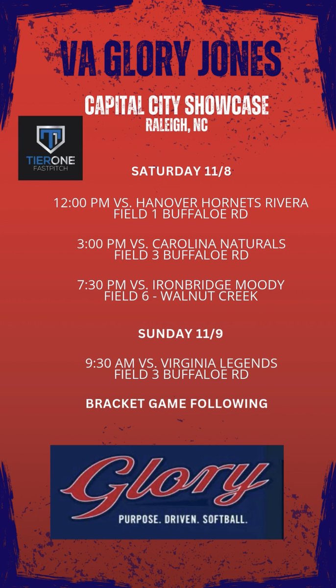 VAGloryJones's tweet photo. Looking forward to a great final weekend of fall showcases ❤️💙🤍
@TierOneFP https://t.co/ZQwirIL0C7