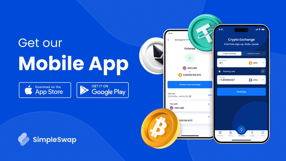 Make your crypto journey easier with the SimpleSwap mobile app! Swap, buy,  and sell over 2,600 cryptocurrencies anytime and anywhere. Enjoy instant  transactions, great rates, and 24/7 support – all in one