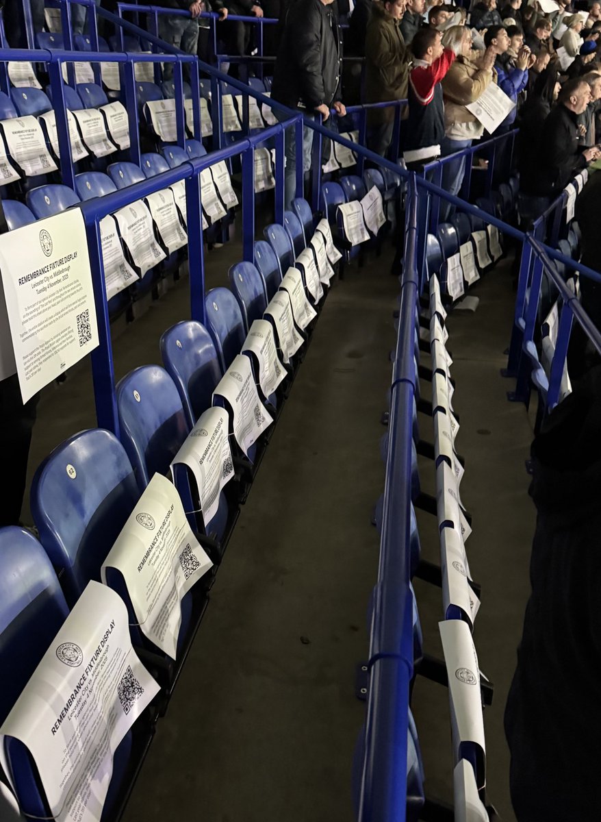 craiglcfc's tweet photo. My row last night (I stand on the aisle). 

We were the only people on it all night, and only my kids had added more numbers to it on Saturday. 

Keep up the good work @LCFC @lcfchelp https://t.co/QMWYGn3vJk