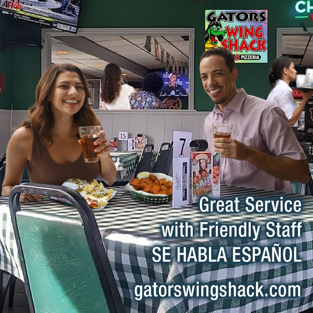 GATORSWINGSHACK's tweet image. ✨Come to @GatorsWingShack for GREAT FOOD and GREAT-FRIENDLY SERVICE!
🤗 SE HABLA ESPAÑOL...
BRING YOUR KIDS AND THE WHOLE FAMILY!
--
CALL: 847-705-0555
ORDER ONLINE: rebrand.ly/gatorswingshac…
.
#wingwednesday #palatineillinois #NorthwestSuburbs #ilovebuffalowings #palatineil