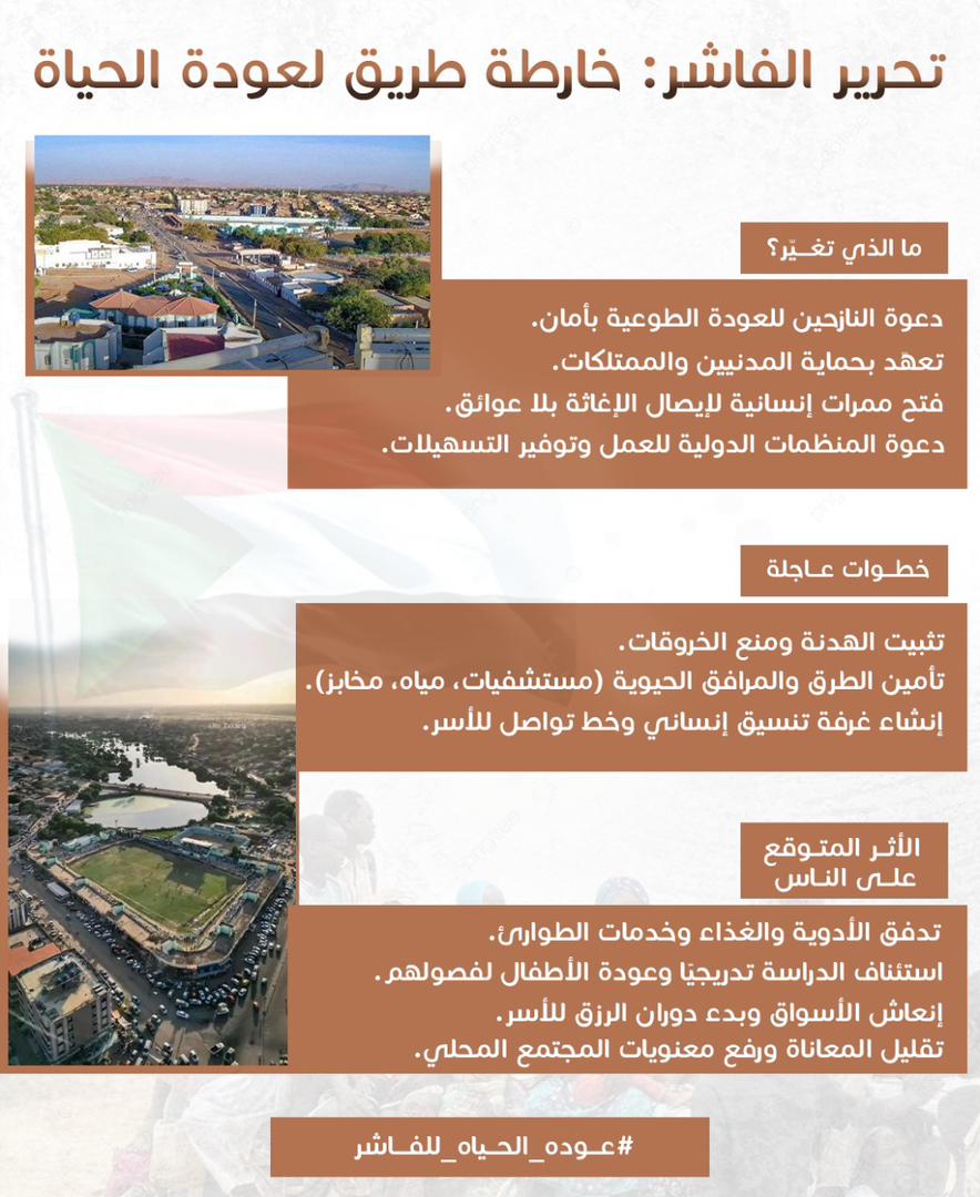 الفاشر تستحق الحياة بلا حرب، وكل خطوة نحو السلام تقربنا من المستقبل الذي نأمل فيه. #السودان #عوده_الحياه_للفاشر