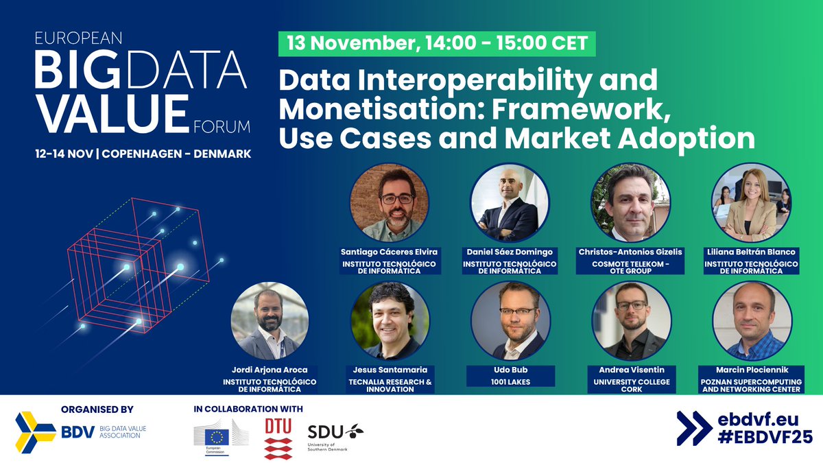 BDVA_eu's tweet image. 📢#EBDVF25 session: #DataInteroperability &amp;amp; #Monetization: Framework, Use Cases and #MarketAdoption👉european-big-data-value-forum.eu/session/data-i…

🗓️12-14 Nov
📍@dgibyen, Copenhagen

🎯Find out how the @DATAMITE_EU framework enables #datamonetisation, #interoperability and #trading across sectors.