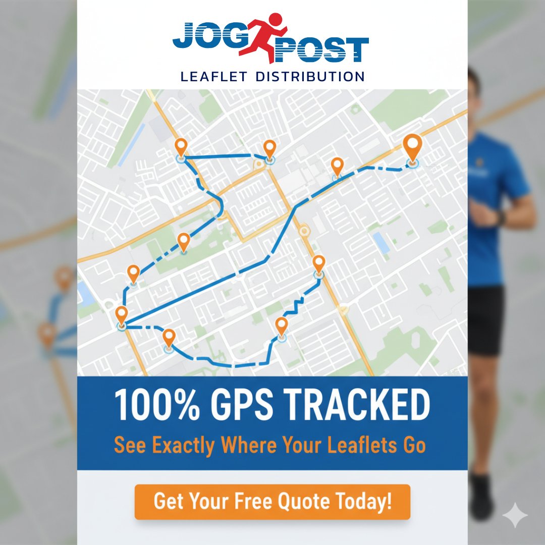JogPostUK's tweet image. Worried about where your leaflets actually end up? 
We’ve built our reputation on transparency. Every JogPost distribution is 100% GPS tracked in real-time. You see exactly what we do, when we do it. 📍

That&apos;s the JogPost guarantee.

#JogPost 
#LeafletDistribution 
#GPSTracking
