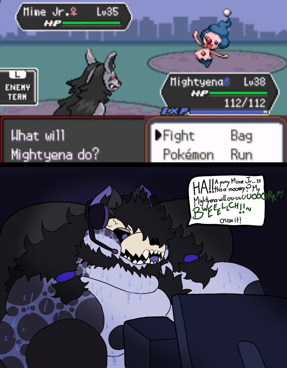 he can get quite cocky in games, even towards NPCs,,