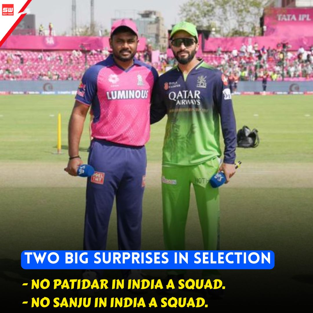mysportswiz's tweet photo. TWO BIG SURPRISES IN SELECTION
 No Rajat Patidar in the India A squad
 No Sanju Samson in the India A squad

https://t.co/7Wm3X0Tlrs

#GOAT #Clippers #TheRunMachine #Embiid #76ers #ViratKohli #Bieber #HappyBirthdayIdolo #JamesHarden #HappiestBirthday #Suns #T20WorldCup #Draymond https://t.co/tdjCG1ibe7