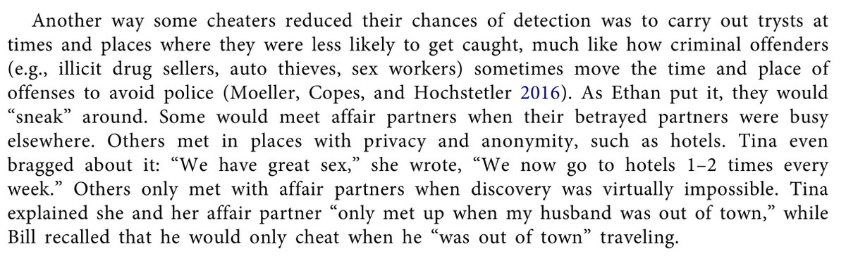 Do people who cheat on their spouse or bf/gf act like criminals? 

Our newest study found cheaters similarly (1) blame strains for their wrongdoing; (2) plot, lie, and conceal evidence to avoid punishment; and (3) use psych. tactics to avoid feeling guilty about harming others.