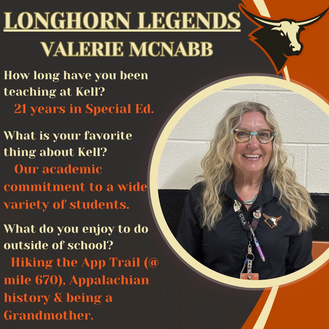 Ms. McNabb... A Longhorn Legend for 21 years impacting our students in a positive way🤘 #OurTimeOurPlaceOurKell
