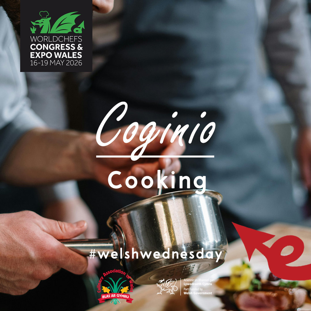 🍳 Coginio – Cooking
This week’s Welsh word is “Coginio” meaning cooking. 

Pronounced “coh-gin-ee-oh”, it’s all about creativity, community, and connection in the kitchen.

Celebrate the joy of cooking this #WelshWednesday Coginio!
.
#WelshWednesday #LearnWelsh #Cymraeg