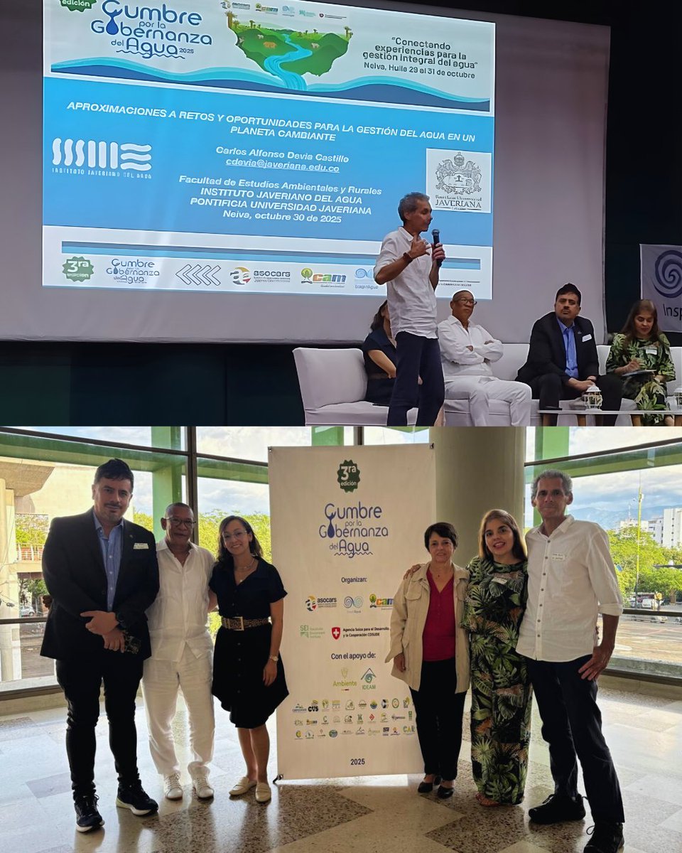 El profesor Carlos Devia de <a href="/fearpuj/">Facultad de Estudios Ambientales y Rurales</a>  en representación del Instituto Javeriano del Agua, participó en la 3ra Cumbre de Gobernanza del Agua organizada por <a href="/ASOCARS/">ASOCARS</a> en Neiva, Huila.

Un espacio para fortalecer la gestión del recurso hídrico en Colombia 🌎🤝

#ASOCARS #AGUA
