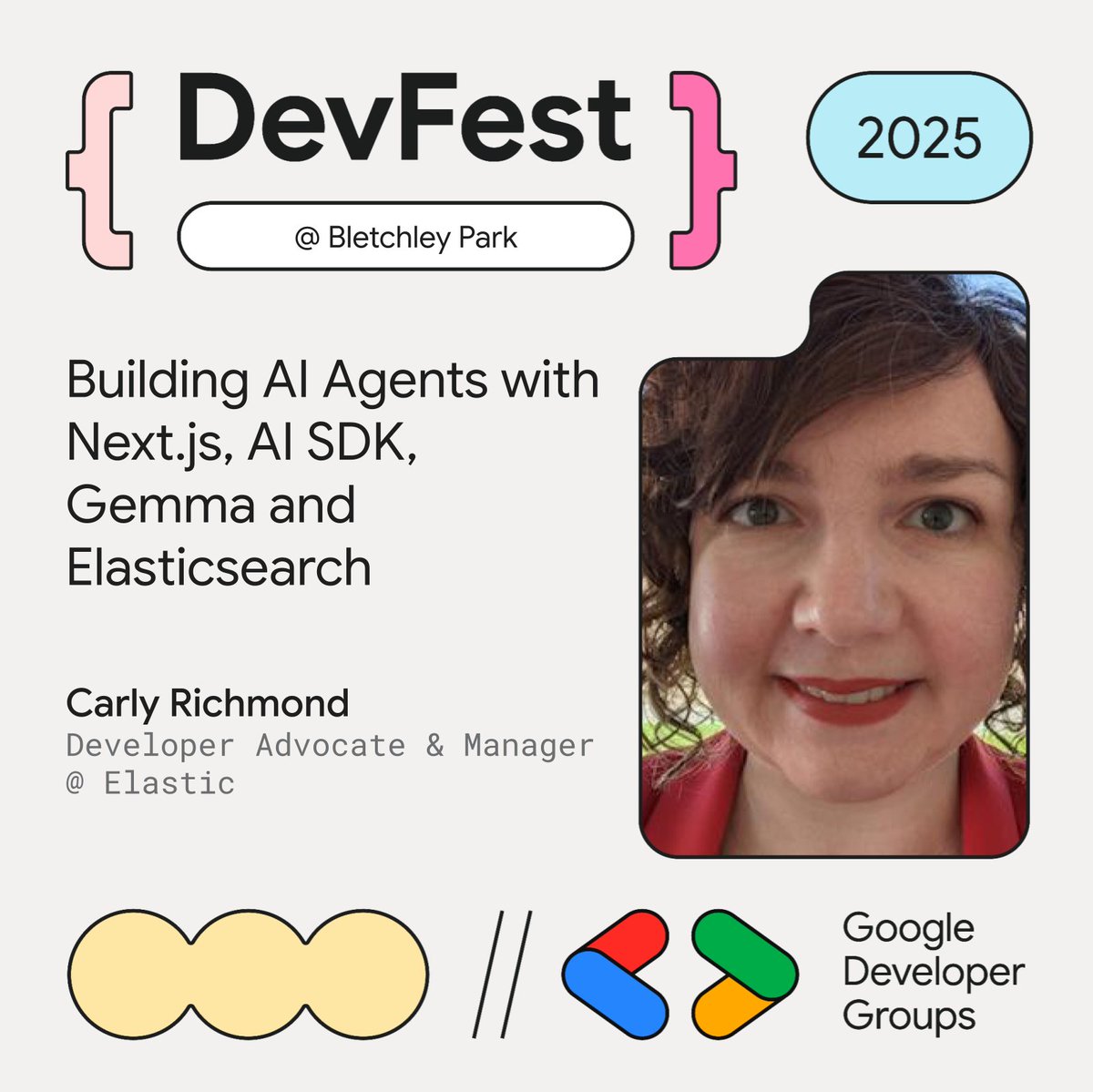 CarlyLRichmond's tweet image. Next week is going to be busy💨 ! But I&apos;m excited to be speaking at GDG Bletchley on Sat 15th Nov on building #ai agents with Next.js, AI SDK, Google Gemma 3 and #elasticsearch.

Hope to chat and watch some amazing talks at the National Museum of Computing at Bletchley Park 🖥️ !