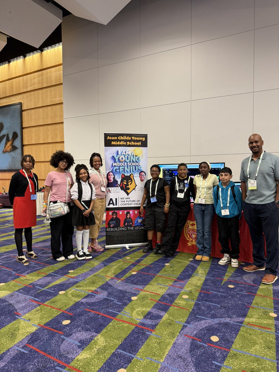 EintheMiddle's tweet photo. My heart swells with joy as my students ❤️ and I had the privilege of experiencing and showcasing their innovative and content creation skills using AI @GaETConf @creightonbryan_ https://t.co/lkQPUjDbZ4