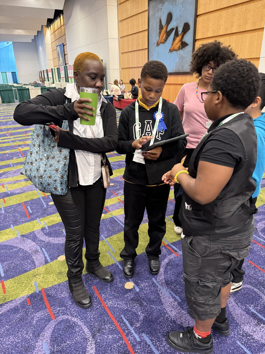 EintheMiddle's tweet photo. My heart swells with joy as my students ❤️ and I had the privilege of experiencing and showcasing their innovative and content creation skills using AI @GaETConf @creightonbryan_ https://t.co/lkQPUjDbZ4