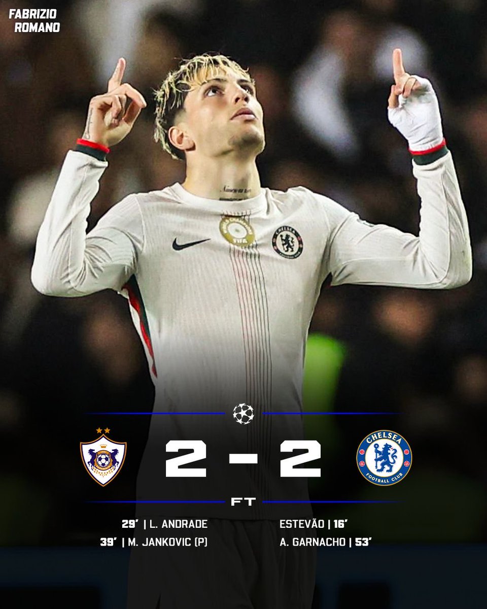 FabrizioRomano's tweet image. Qarabag stop Chelsea! 🇦🇿

Who’s your Man of the Match?