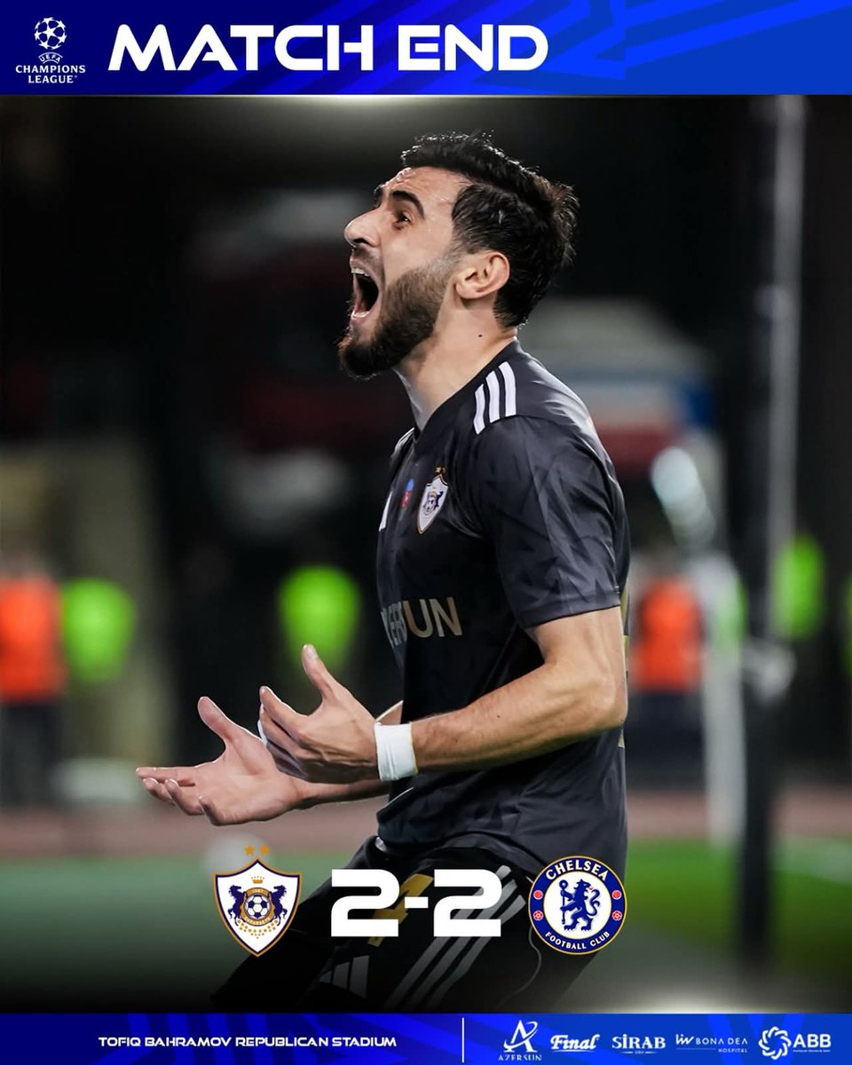 FT: #QarabagChelsea 2️⃣-2️⃣
#UCL