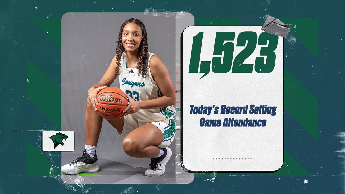 1,523 fans, a new women's basketball record! Thank you for making today's Education Day game unforgettable with your incredible support! Let's keep it going! 🔥 #GoCougars