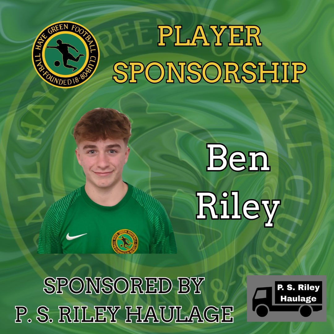 💚 PLAYER SPONSORSHIP 💚

Thankyou to P.S. Riley Haulage for sponsoring Ben Riley for the 2025/26 season! 🟢⚪️