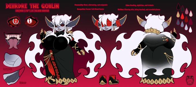 New ref for my Goblin OC, Deiirdre! (Past &amp; Present version)