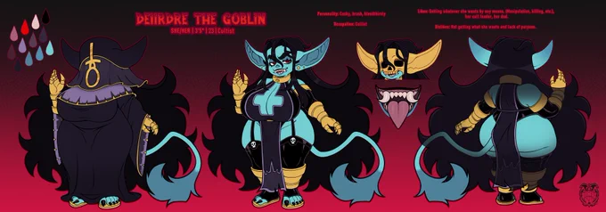 New ref for my Goblin OC, Deiirdre! (Past &amp; Present version)