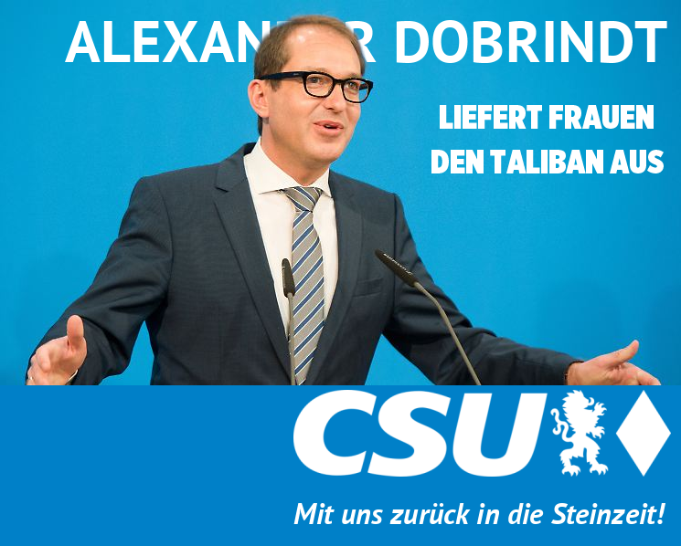 Zur Erinnerung:
#Dobrindt lässt die #Taliban in die Botschaft in Bonn. 
Damit haben sie alle Daten von denen, die aus Afghanistan ausreisen wollten. 80% Frauen, die 2 Jahre in Pakistan geduldet wurden, weil es Zusagen aus DE gibt. 
Jetzt "bezahlt" er für den Verzicht. Widerlich!