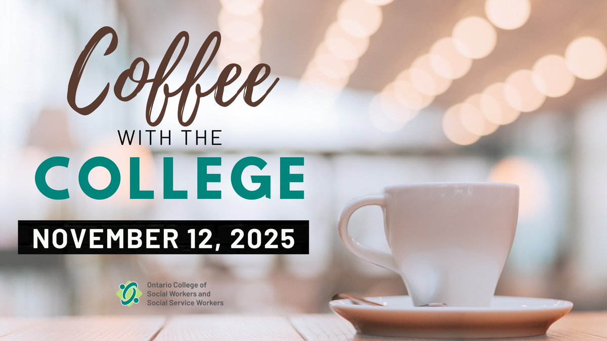 Registrants: Join us for our last Coffee with the College of the year on November 12 ☕

Hosted by the Professional Practice team, this interactive webinar series will focus on supporting your ethical and competent practice.

Register now: 🔗 ow.ly/AvgK50Xn9A6