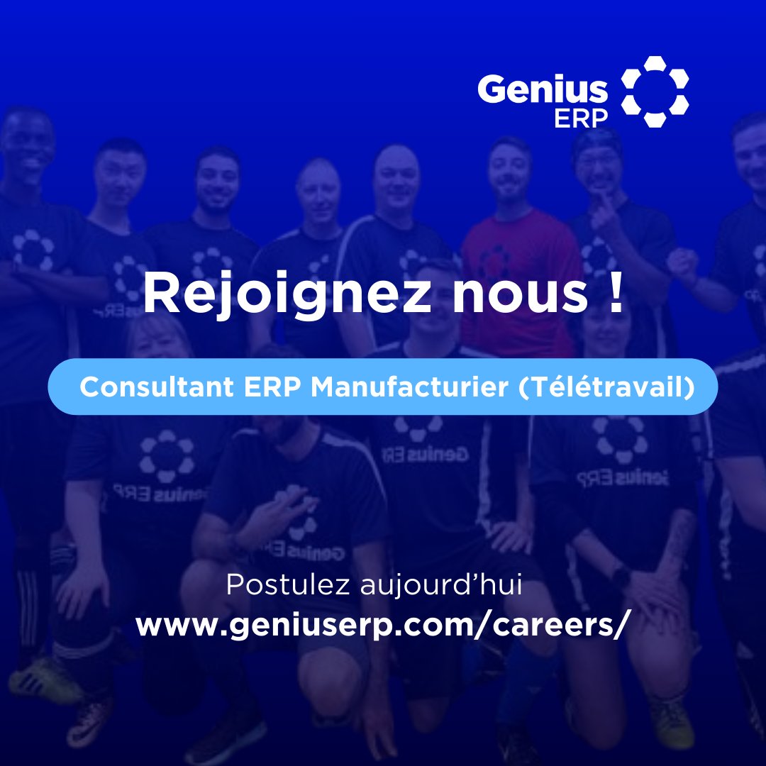 Rejoignez Genius Solutions comme Consultant ERP Manufacturier (Télétravail) 🌟
Faites évoluer votre carrière dès maintenant 👉 [hubs.ly/Q03RRB_f0](hubs.ly/Q03RRB_f0)
#ManufacturingERP #Hiring #TechCareers #Innovation