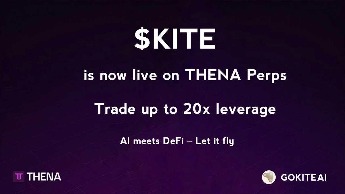 tuttumon00's tweet photo. 🚀 $KITE is ready for a big move.

Trade @GoKiteAI on @ThenaFi with up to 20x leverage on Thena Perps

AI meets DeFi, it's the future.
🔗 https://t.co/wWw4A5TejX https://t.co/TLuZjswtRd