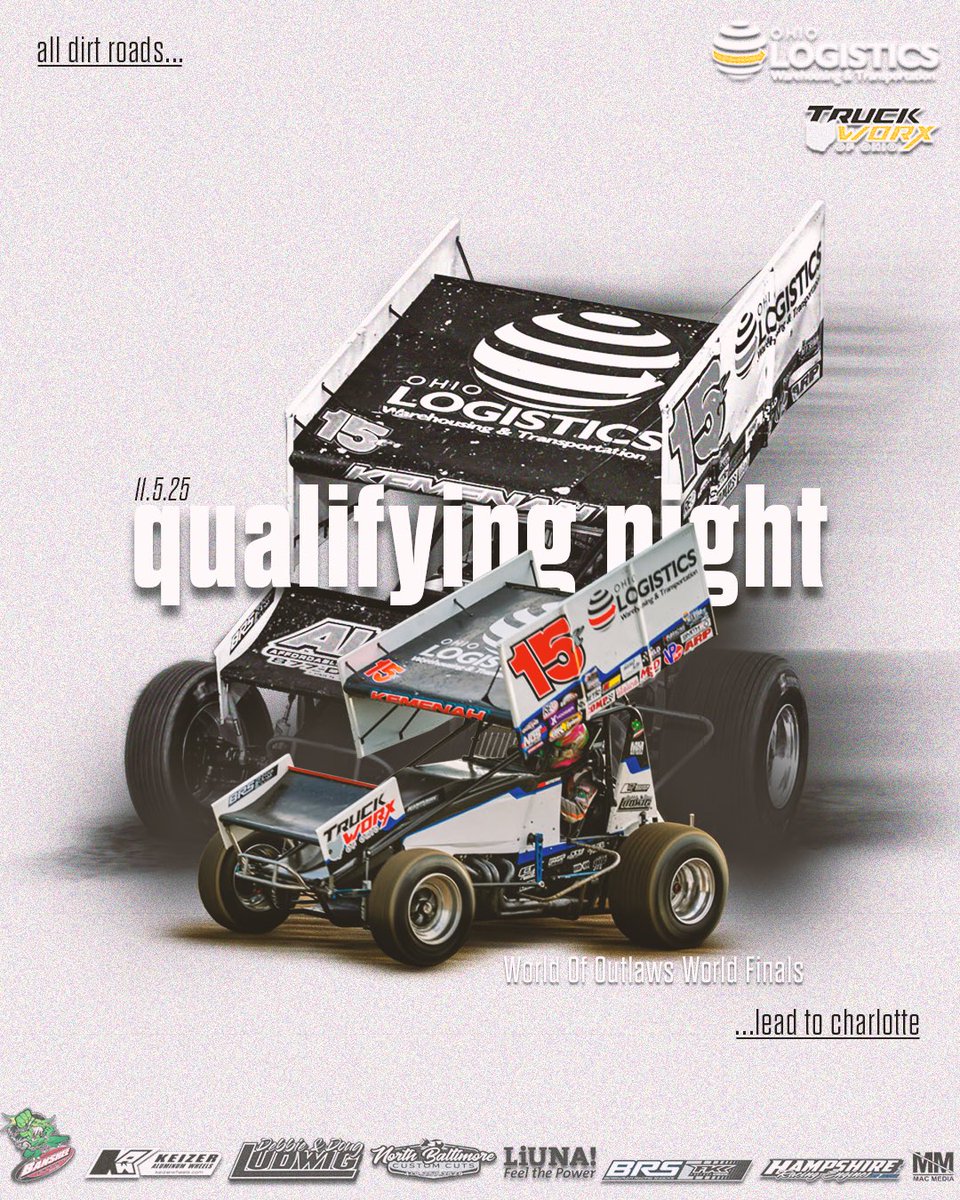 Qualifying night with <a href="/WorldofOutlaws/">World of Outlaws</a> at <a href="/TheDirtTrack/">The Dirt Track</a>. Excited to add another new track to the portfolio this weekend 👊 

We wouldn’t be able to make the trip down here without all of our great partners. You guys rock! 

📺 Opening ceremonies at 4:45pm on <a href="/dirtvision/">DIRTVision</a>