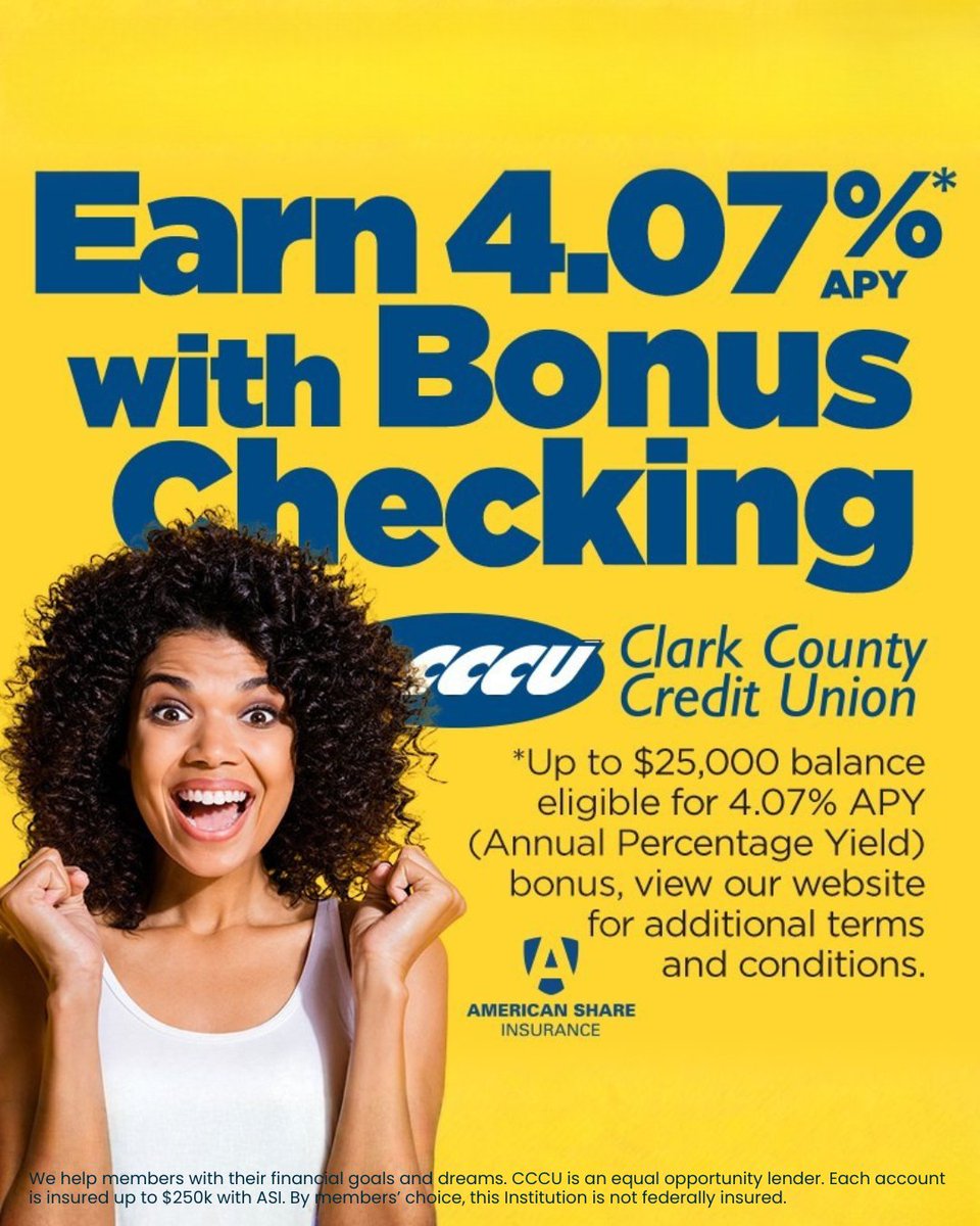 CreateCreditU's tweet image. CHECKING ACCOUNT: Bonus Checking – High-yield checking with finance protection and savings. Bonus Checking Plus – Take Bonus Checking up a notch. brnw.ch/21wXesW. 

#FinancialWellness #BonusChecking #BonusCheckingPlus #MoneySmart
